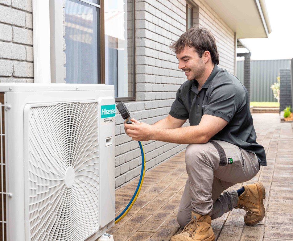 Split system air conditioning installation in a Gwelup home