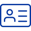 Electrical business card icon with a person silhouette and horizontal lines.