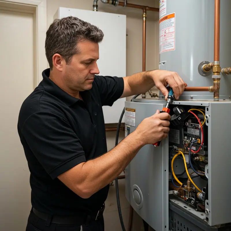 Old electric water heater being replaced by a licensed hot water plumber