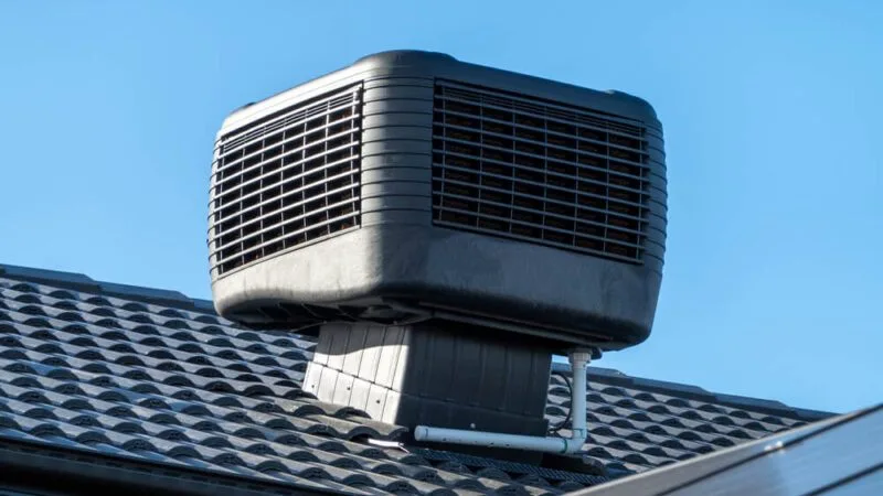 Evaporative Cooler Installed on Roof