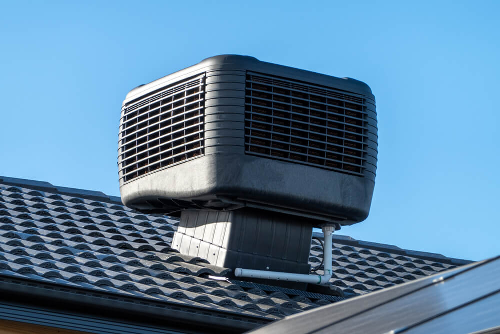 Evaporative Cooler Installed on Roof