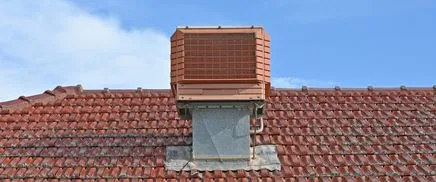 Older Red Evap System on a Tile Roof