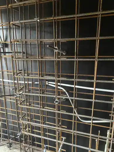 Electrical conduit run through steel reinforcing mesh ahead of a concrete slab pour for a Bayswater home extension